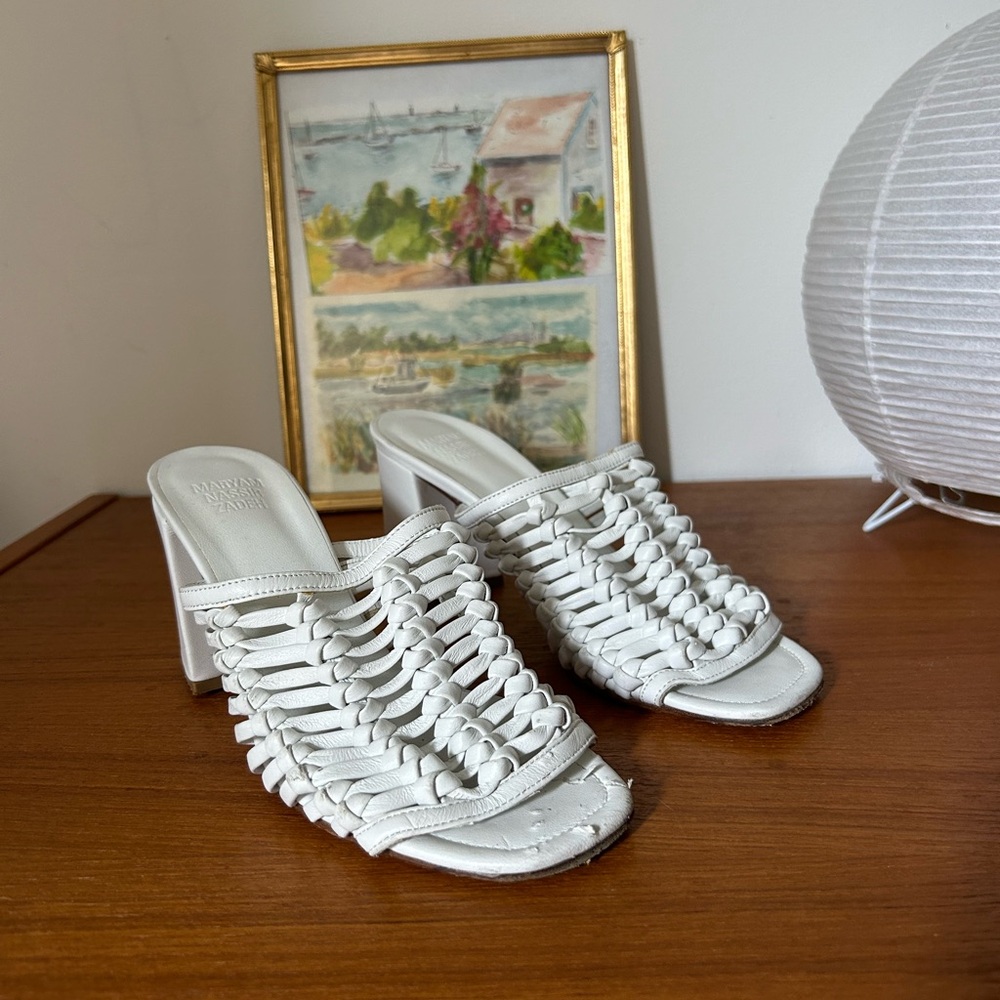 Maryam Nassir Zadeh white Mules 36